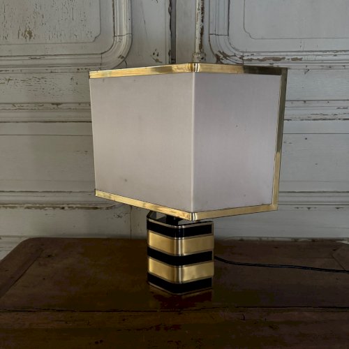 Lampe italienne Romeo Rega en laiton et laque XXe M3653