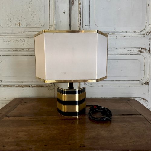 Lampe italienne Romeo Rega en laiton et laque XXe M3653