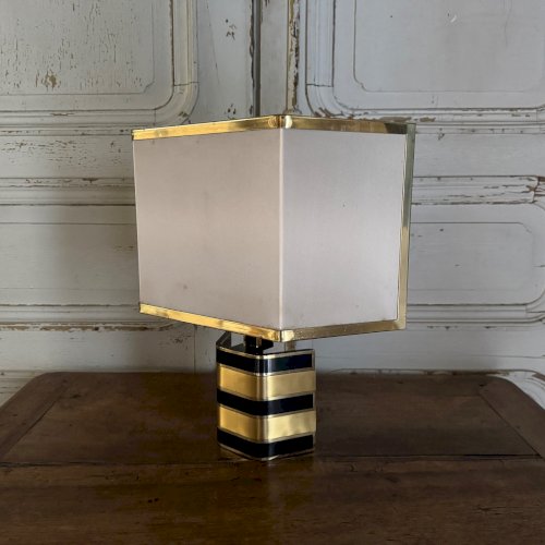 Lampe italienne Romeo Rega en laiton et laque XXe M3653