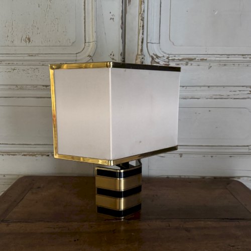 Lampe italienne Romeo Rega en laiton et laque XXe M3653