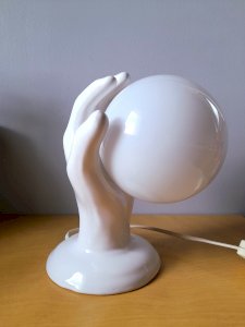 Lampe main en céramique 1980