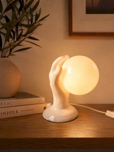 Lampe main en céramique 1980