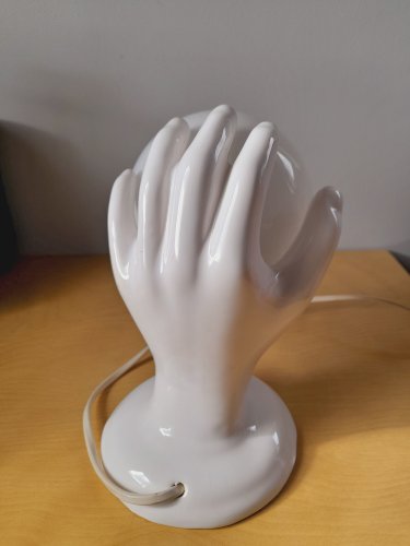 Lampe main en céramique 1980