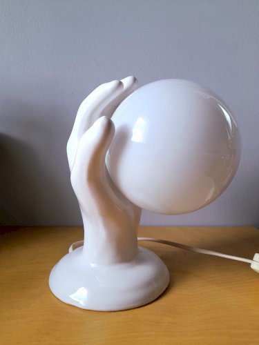 Lampe main en céramique 1980