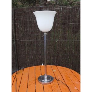 MAZDA lamp in chrome and white opaline Art Deco