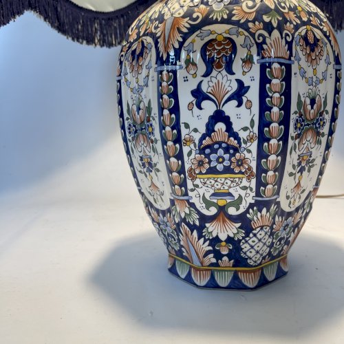 Lampe Monumentale en Faïence de Rouen – 83 cm de Majesté Bleue Faïence Luxe