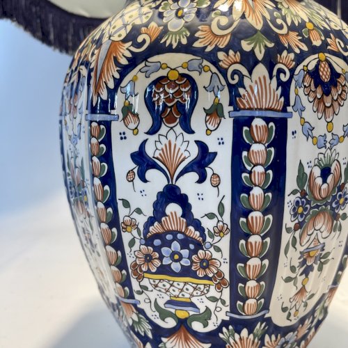 Lampe Monumentale en Faïence de Rouen – 83 cm de Majesté Bleue Faïence Luxe