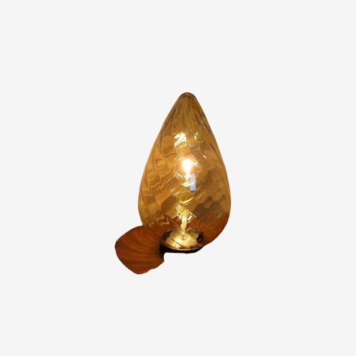 LAMPE  OEUF  EN VERRE DE MURANO AMBRE DORE ANNEES 60