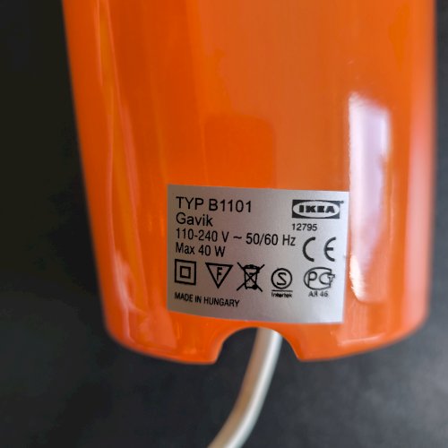 Lampe orange Ikéa Gavik 