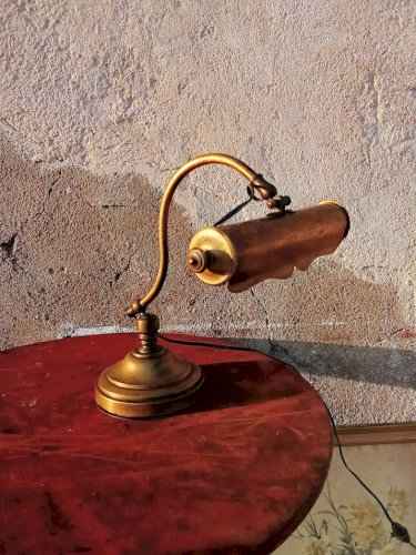 Lampe piano ancienne en laiton