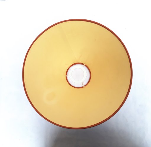 Lampe pied bronze doré 19ème toile de Jouy aux putti