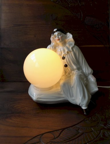 Lampe Pierrot en Porcelaine 1970s