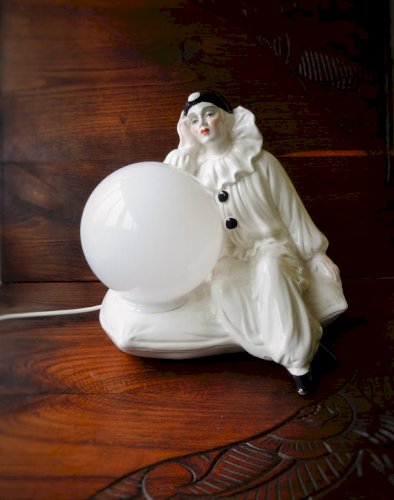 Lampe Pierrot en Porcelaine 1970s