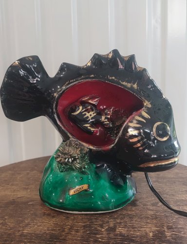 Lampe poisson céramique Vallauris