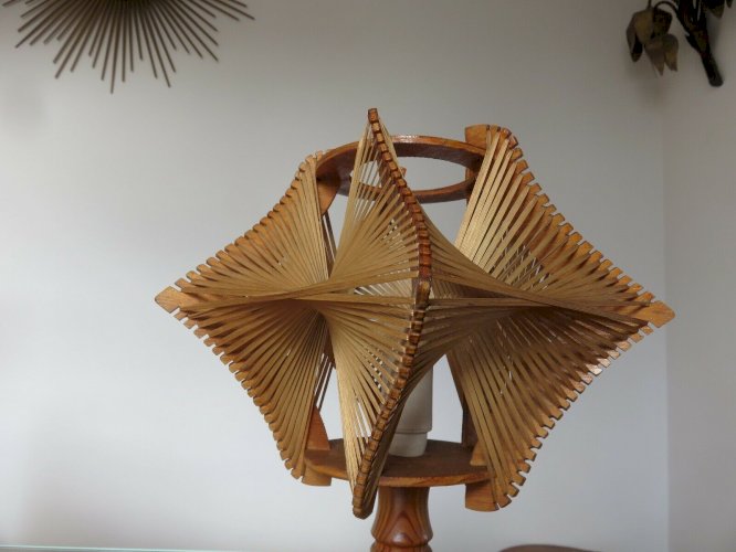 LAMPE SCANDINAVE FIL ET BOIS ANNEES 60 70 VINTAGE