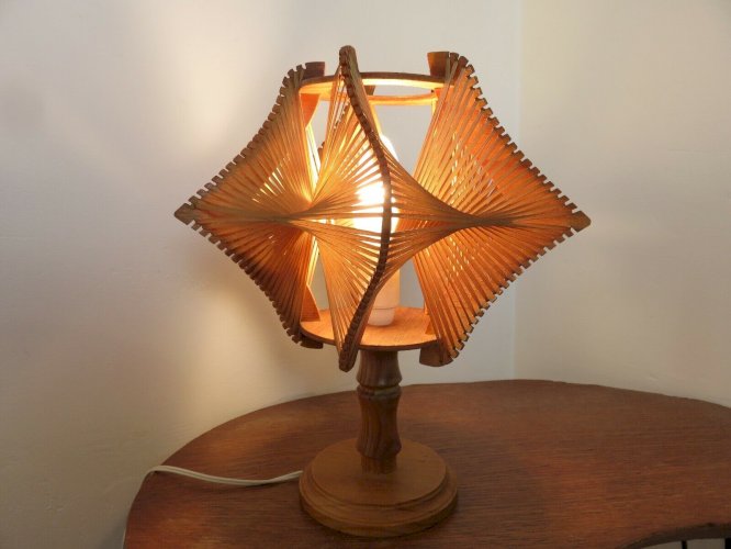 LAMPE SCANDINAVE FIL ET BOIS ANNEES 60 70 VINTAGE