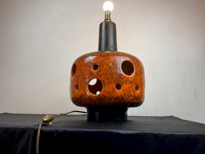 Lampe scheurich en céramique Fat Lava Vintage Walter GERHARDS Germany