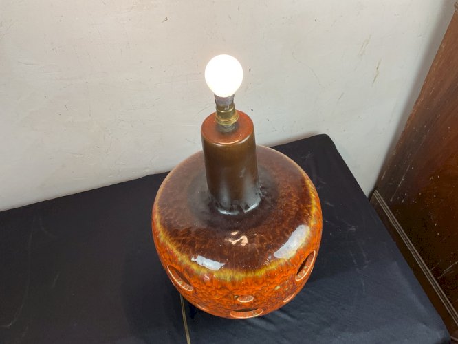 Lampe scheurich en céramique Fat Lava Vintage Walter GERHARDS Germany