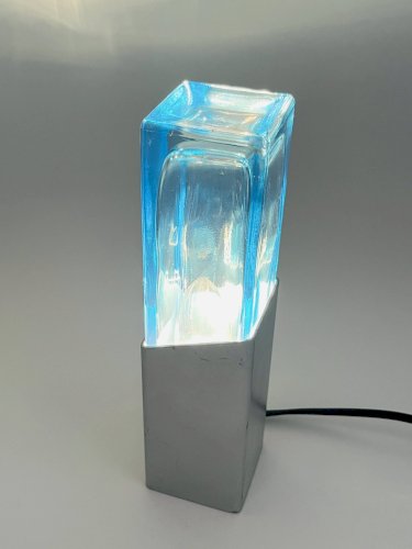 Lampe Space Age Bloc de Verre Murano 1970