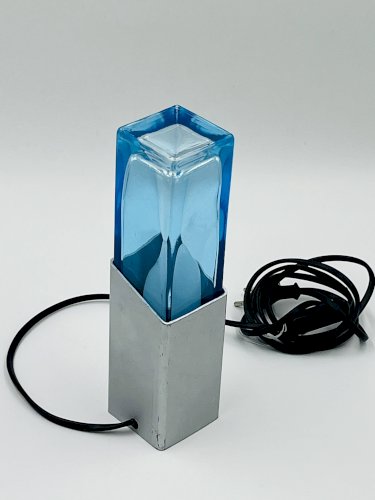 Lampe Space Age Bloc de Verre Murano 1970