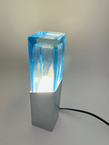 Lampe Space Age Bloc de Verre Murano 1970