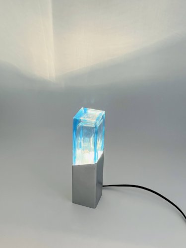 Lampe Space Age Bloc de Verre Murano 1970