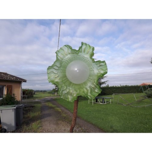 Lampe sur Pied Laiton et Tulipe Verre