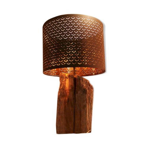 Lampe sur poutre en chêne ancienne