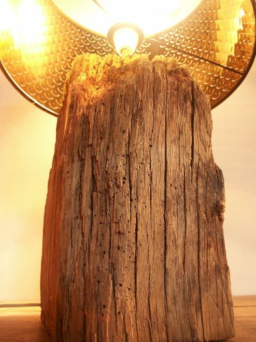 Lampe sur poutre en chêne ancienne