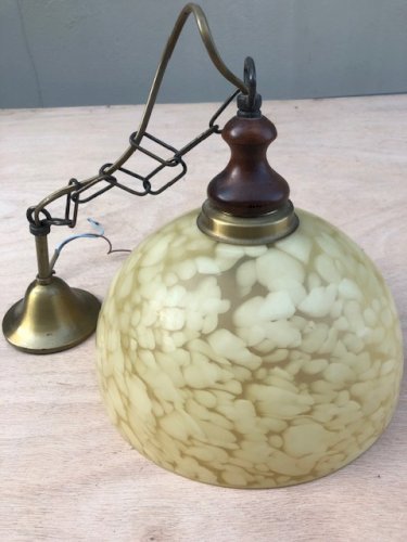 lampe suspension en verre vintage