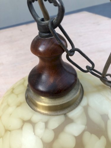 lampe suspension en verre vintage