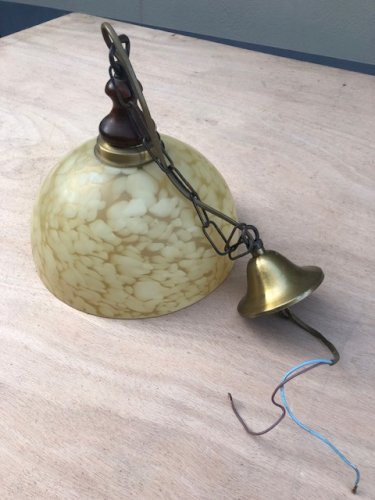 lampe suspension en verre vintage