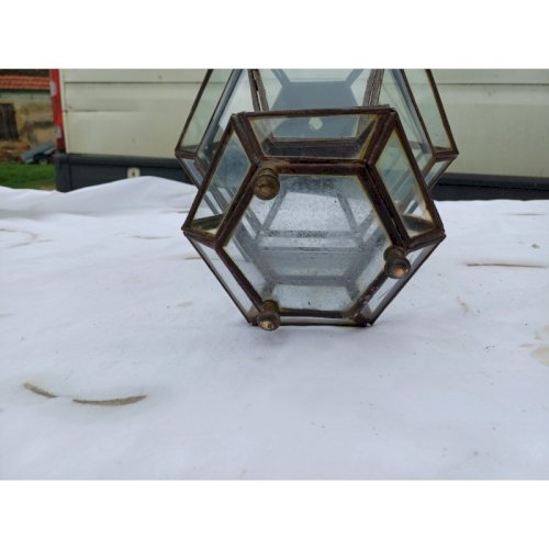 Lampe suspension Métal et verre