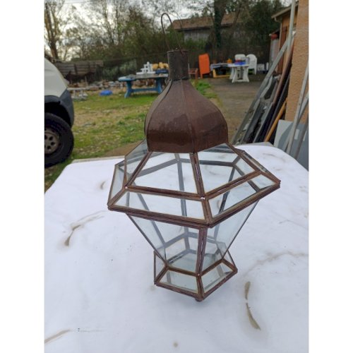 Lampe suspension Métal et verre