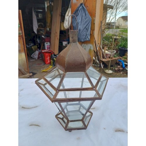 Lampe suspension Métal et verre