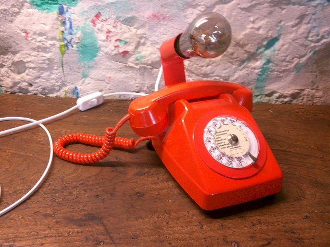 Lampe téléphone vintage - ORANGE -