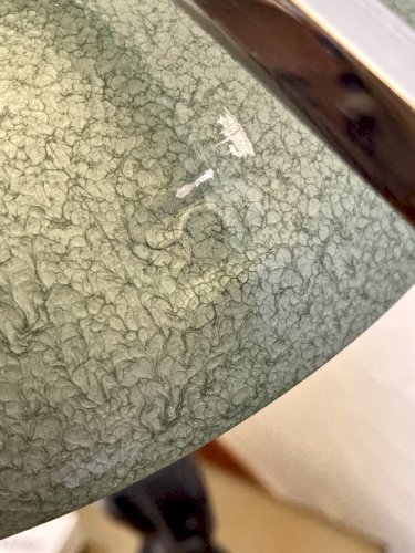 Lampe télescopique Solère, peinture martelée & diffuseur bleu, années 1950