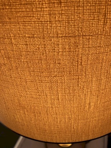 lampe Unilux en bois et laiton années 50