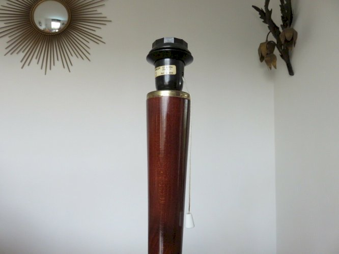 LAMPE  UNILUX  EN BOIS VERNIS ANNEES 60 70 VINTAGE