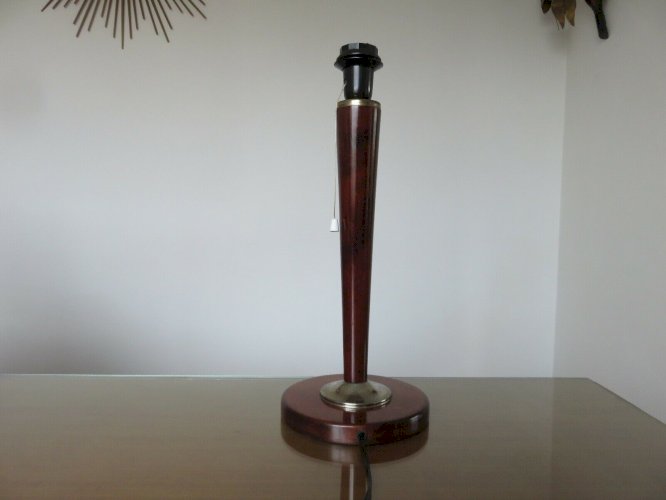 LAMPE  UNILUX  EN BOIS VERNIS ANNEES 60 70 VINTAGE