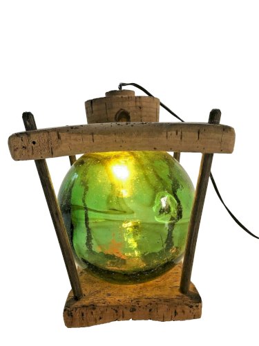 lampe veilleuse liège et verre fumé vintage bord de mer déco tendance nature