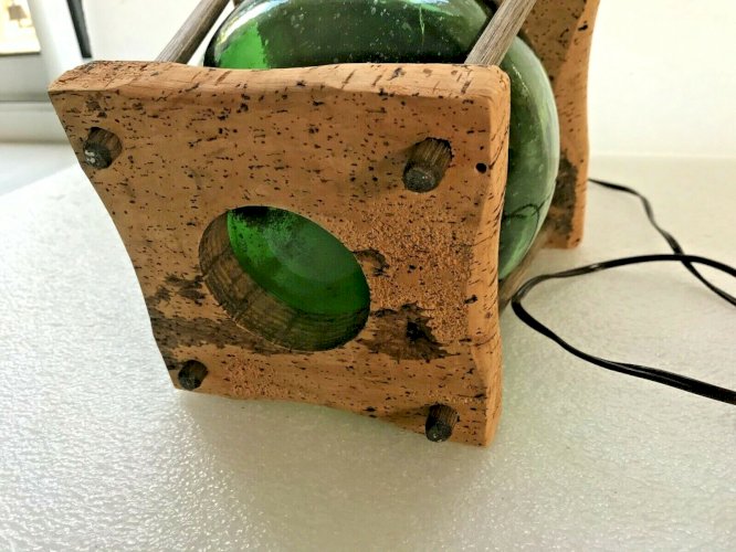 lampe veilleuse liège et verre fumé vintage bord de mer déco tendance nature