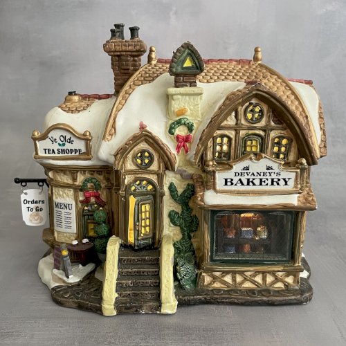 Lampe veilleuse maison de noël Lemax 2003 35793 boulangerie salon de thé bakery