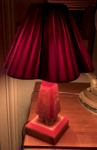 lampe veilleuse vintage 1940's 1950's bakélite galalithe rouge marbré fonctionne