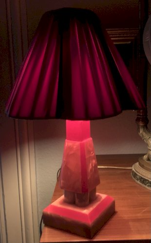 lampe veilleuse vintage 1940's 1950's bakélite galalithe rouge marbré fonctionne