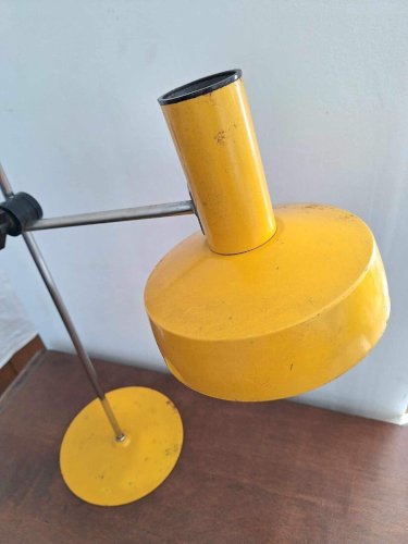 Lampe vintage de bureau réglable jaune, luminaire industriel