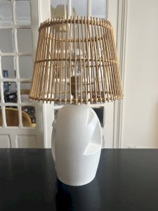 Vintage pierced ceramic lamp