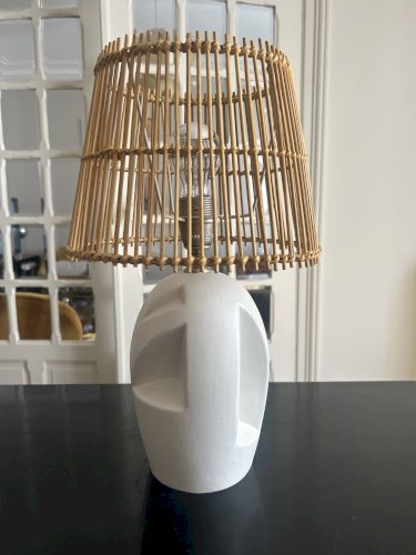 Lampe vintage en céramique ajourée