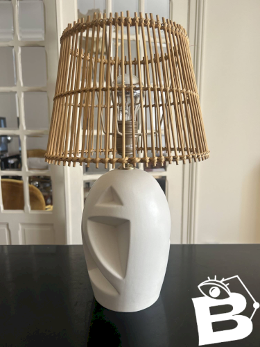 Lampe vintage en céramique ajourée