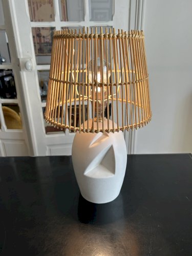 Lampe vintage en céramique ajourée
